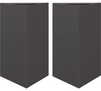 vidaXL Bac à plantes 2 pcs. noir triangulaire 50x43x75 cm acier