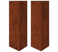 vidaXL Bac à plantes 2 pcs Triangulaire 30x26x75 cm Acier corten résistant aux intempéries