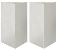 vidaXL Bac à plantes triangulaire (851180) 50x43x75 cm acier inoxydable 2 pièces