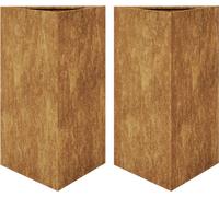 vidaXL Bac à plantes 2 pcs. Triangulaire 50x43x75 cm Acier résistant aux intempéries