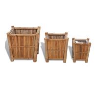 vidaXL Bac à plantes 3 pcs. Bambou