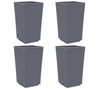 vidaXL Bac à plantes 4 pcs Bleu-gris 32,5x32,5x57 cm PP