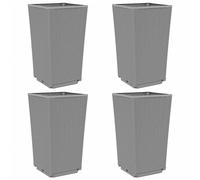 vidaXL Bac à plantes 4 pcs. Gris clair 32,5x32,5x57 cm PP
