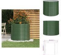 vidaXL Bac à plantes Acier revêtu par poudre 80x80x68 cm Vert - Pots de fleurs & Jardinières