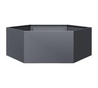 vidaXL Bac à plantes hexagonal anthracite 138x120x45 cm acier