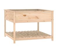 vidaXL Bac à plantes avec étagère 111,5x111,5x81 cm Pin massif