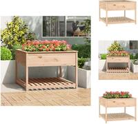 vidaXL Bac à plantes avec étagère 111,5x111,5x81 cm Pin massif - Pots de fleurs & Jardinières