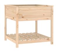 vidaXL Bac à plantes avec étagère 82,5x82,5x81 cm Pin massif