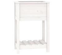 vidaXL Bac à plantes avec étagère Blanc 54x34,5x81 cm Pin massif