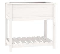 vidaXL Bac à plantes avec étagère Blanc 82,5x54x81 cm Pin massif