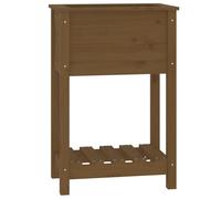 vidaXL Bac à plantes avec étagère brun miel 54x34,5x81 cm bois de pin