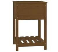 vidaXL Bac à plantes avec étagère brun miel 54x54x81 cm pin massif