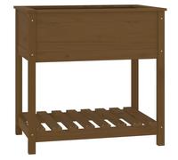vidaXL Bac à plantes avec étagère brun miel 82,5x54x81 cm bois de pin
