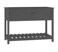 vidaXL Bac à plantes avec étagère Gris 111,5x54x81 cm Pin massif