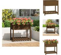 vidaXL Bac à plantes avec étagère Marron miel 82,5x54x81 cm Bois de pin - Pots de fleurs & Jardinières