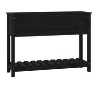 vidaXL Bac à plantes avec étagère noir 111,5x34,5x81 cm bois de pin