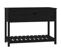 vidaXL Bac à plantes avec étagère Noir 111,5x54x81 cm Pin massif