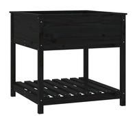 vidaXL Bac à plantes avec étagère noir 82,5x82,5x81cm pin massif
