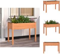 vidaXL Bac à plantes avec insert Brun 118x59x76 cm Sapin massif - Pots de fleurs & Jardinières