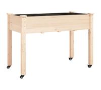 vidaXL Bac à plantes avec insert et roulettes 118x59x80cm Sapin massif