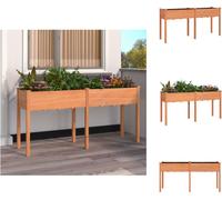 vidaXL Bac à plantes avec insert Marron 161x45x76 cm Sapin massif - Pots de fleurs & Jardinières