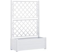 vidaXL Bac à plantes avec treillis 100x43x142 cm PP blanc