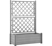 vidaXL Bac à plantes avec treillis 100x43x142 cm PP gris pierre
