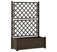 vidaXL Bac à plantes avec treillis – 100x43x142 cm – PP – Moka