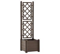 vidaXL Bac à plantes avec treillis 43x43x142 cm PP Moka
