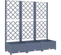 vidaXL Bac à plantes avec treillis bleu-gris 120x40x121,5 cm PP