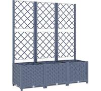 vidaXL Bac à plantes avec treillis bleu-gris 120x40x136 cm PP