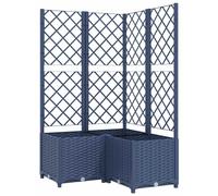 vidaXL Bac à plantes avec treillis bleu-gris 80x80x136 cm PP
