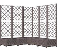 vidaXL Bac à plantes avec treillis brun 120x120x121,5 cm PP