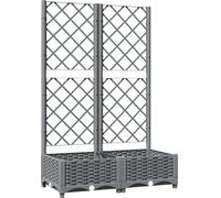 vidaXL Bac à plantes avec treillis gris clair 80x40x121,5 cm PP