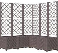 vidaXL Bac à plantes avec treillis Marron 120x120x136 cm PP