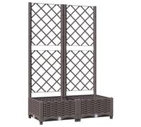 vidaXL Bac à plantes avec treillis Marron 80x40x121,5 cm PP