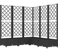 vidaXL Bac à plantes avec treillis noir 120x120x121,5 cm PP