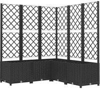 vidaXL Bac à plantes avec treillis noir 120x120x136 cm PP