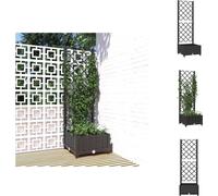 vidaXL Bac à plantes avec treillis Noir 40x40x121,5 cm PP - Pots de fleurs & Jardinières