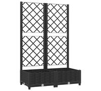 vidaXL Bac à plantes avec treillis noir 80x40x121,5 cm PP