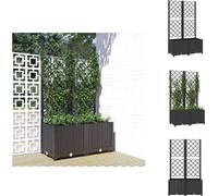 vidaXL Bac à plantes avec treillis Noir 80x40x136 cm PP - Pots de fleurs & Jardinières