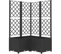 vidaXL Bac à plantes avec treillis noir 80x80x136 cm PP