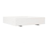 vidaXL Bac à plantes blanc 110x110x26,5 cm pin massif