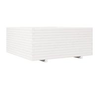 vidaXL Bac à plantes blanc 110x110x49,5 cm pin massif