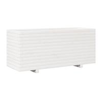 vidaXL Bac à plantes blanc 110x40x49,5 cm pin massif