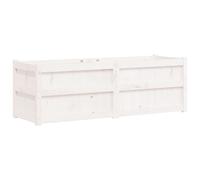 vidaXL Jardinière, Lit Surélevé, Bac à Fleurs, Pot de Plantes, Boîte à Fleurs Jardin Patio Terrasse Balcon, Blanc Bois 837485