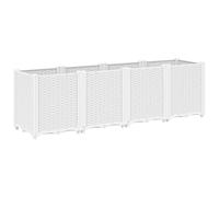 vidaXL Bac à plantes 160x40x53 cm Polypropylène Blanc