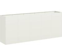 vidaXL Bac à plantes 200x40x80 cm – Acier laminé à froid – Blanc