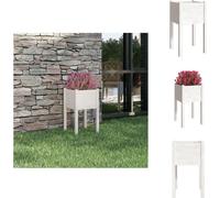 vidaXL Bac à plantes blanc 40x40x70 cm Pin massif - Pots de fleurs & Jardinières