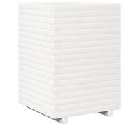 vidaXL Bac à plantes blanc 50x50x72 cm pin massif